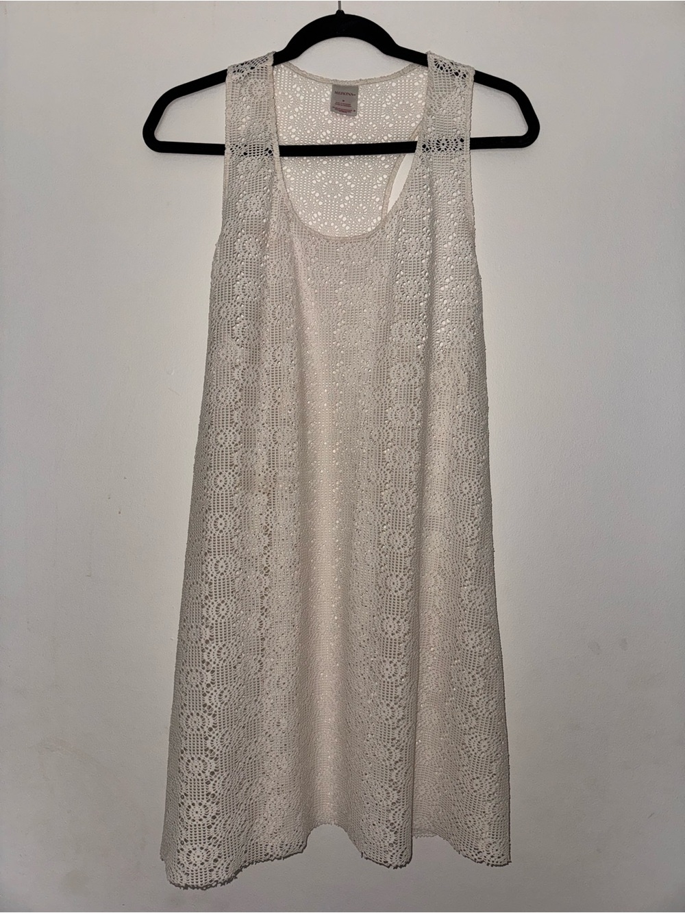 Women’s Cream Crochet Tank Dress/Cover-Up